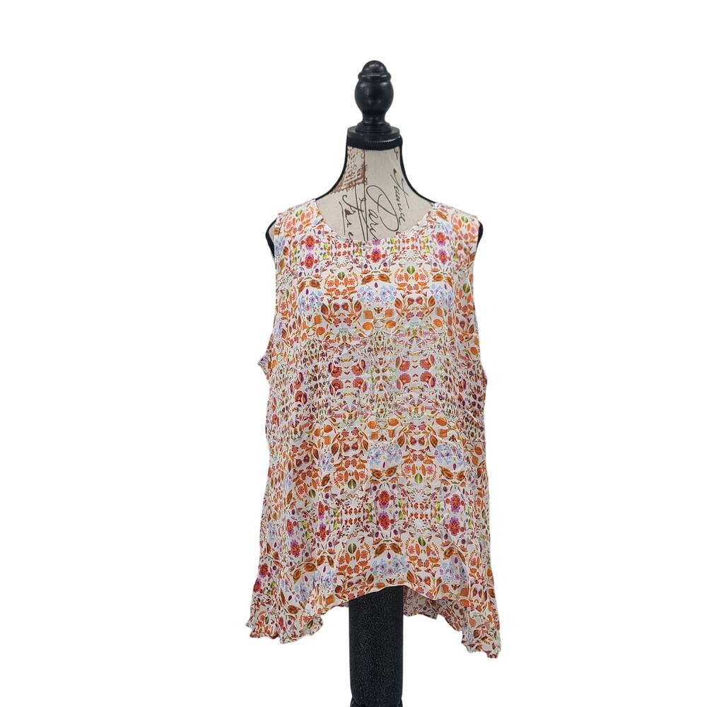 a.n.a Sleeveless Floral tank Size XXL resort wear vacation cruise summer beachy